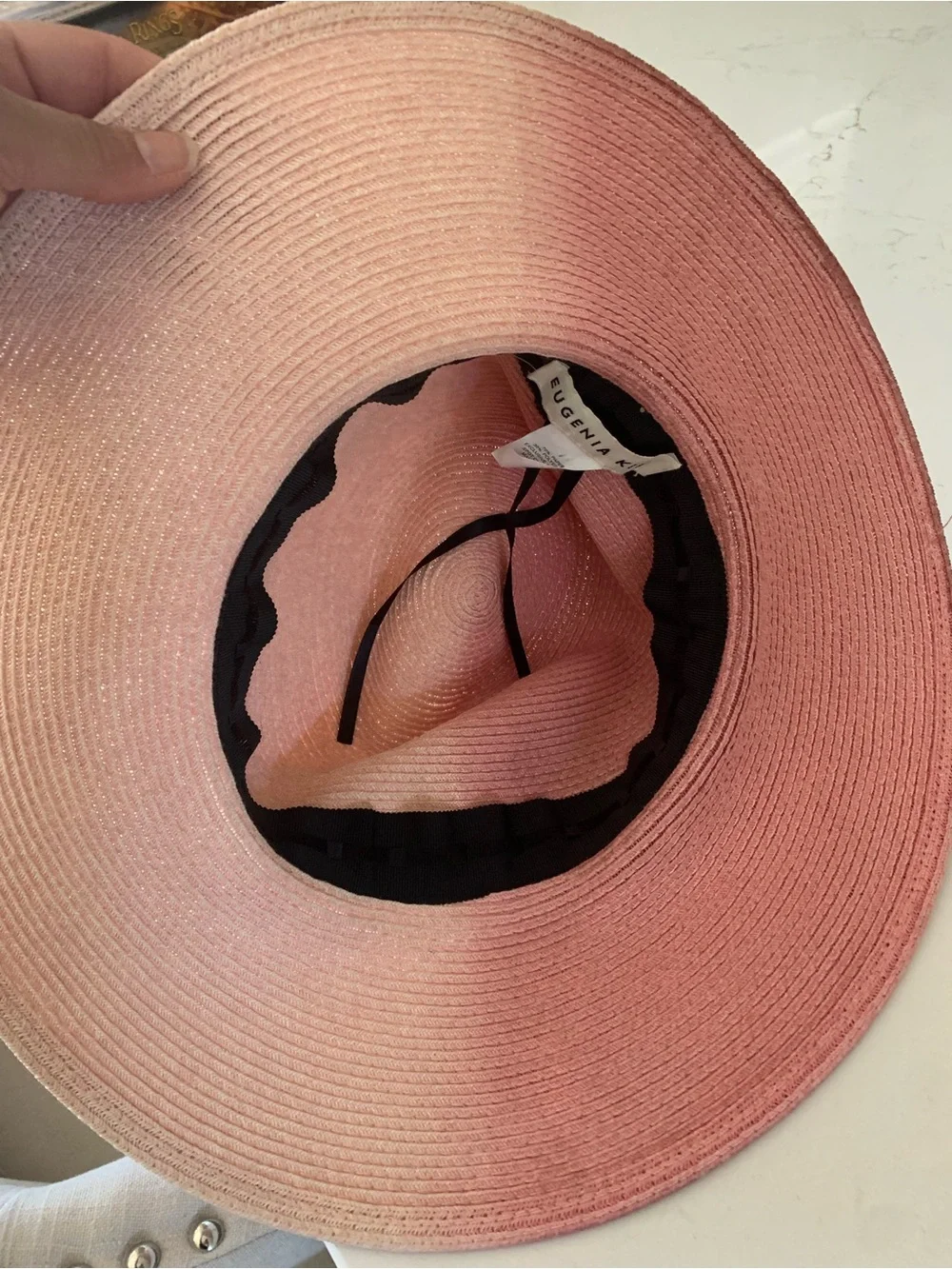 EUGENIA KIM Emmanuelle Dip-Dyed Straw Fedora with Black Ribbon